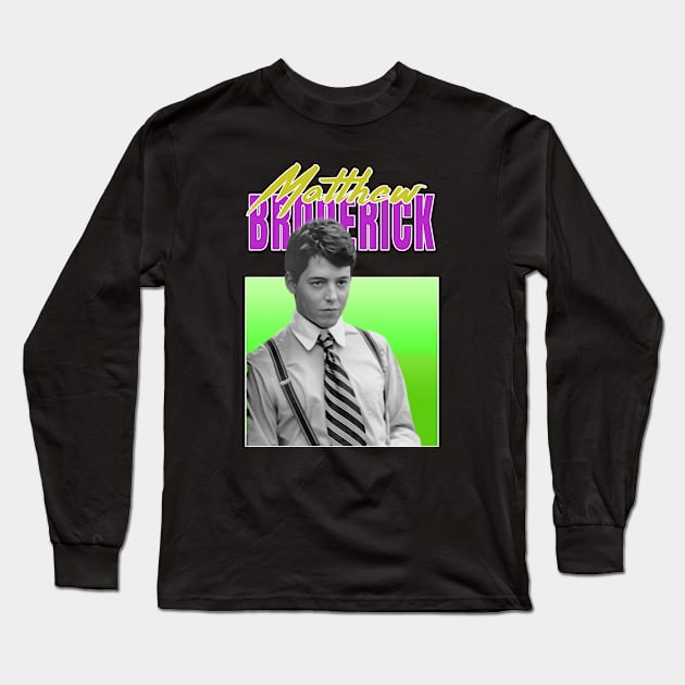 Matthew Broderick 80s Vintage Style Long Sleeve T-Shirt by DankyDevito